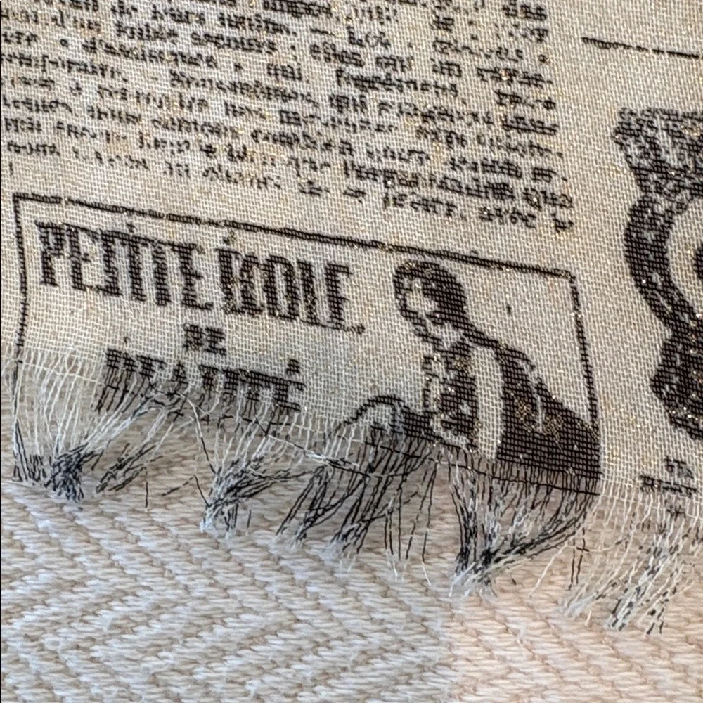 Vintage Newspaper Print Scarf - Picture 8 of 8